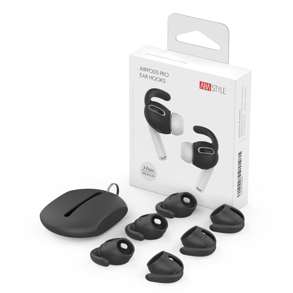 AHASTYLE PT60-Pro 3 Pairs Silicone Ear Hooks for AirPods Pro Anti-Skid Earhook Anti-Lost Ear Tips with Storage Case AHASTYLE PT60-Pro 3 Pairs Silicone Ear Hooks for AirPods Pro Anti-Skid Earhook Anti-Lost Ear Tips with Storage Case
